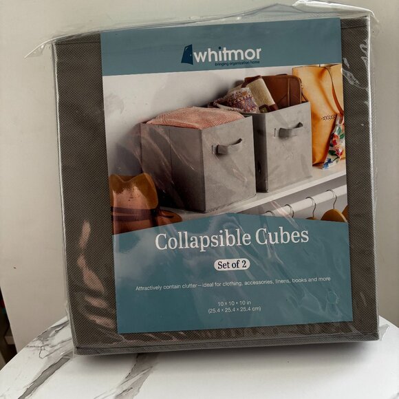Set of 2 Collapsible Cubes - Picture 1 of 2